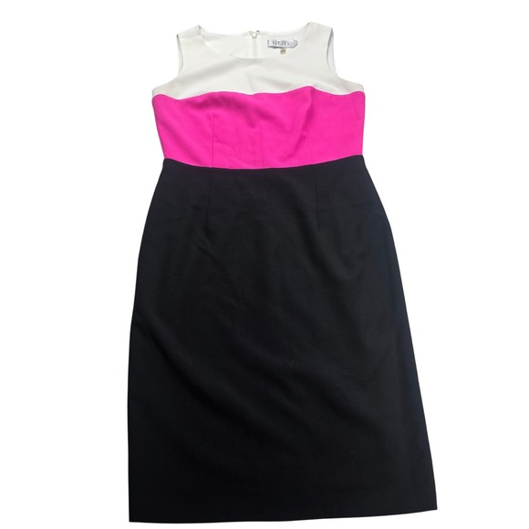 Kasper Dresses & Skirts - Kasper Colorblock Sheath Dress Women 4 Pink White Black Excellent Sleeveless